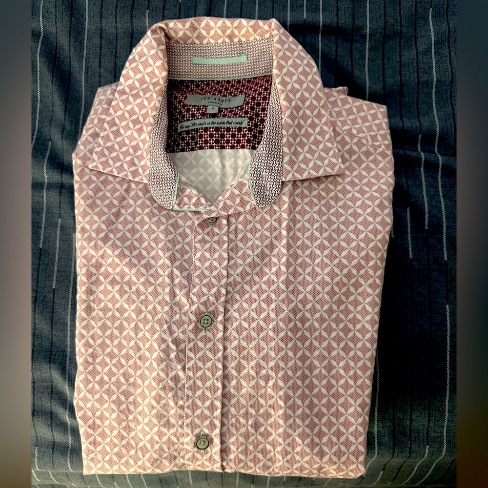 Ted Baker, button down shirt, size 3, pink